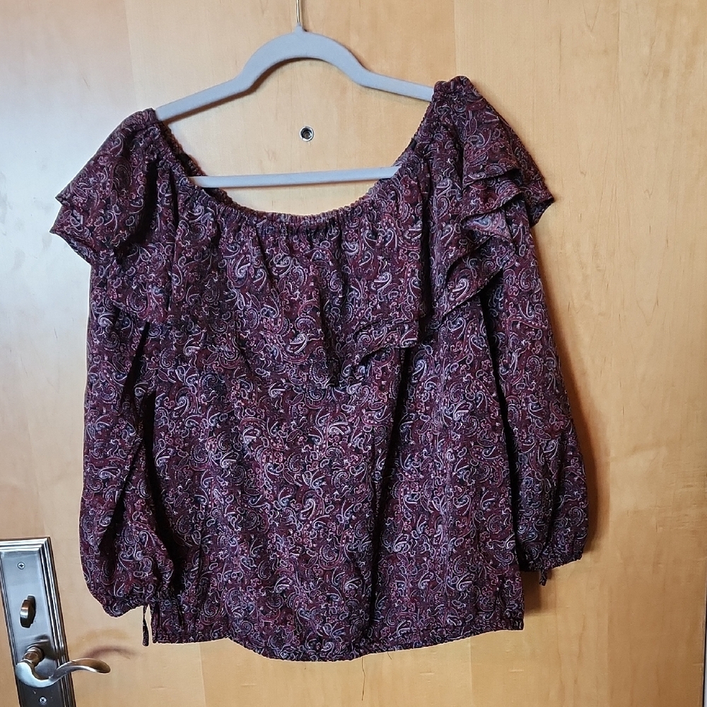 Michael Kors Burgundy Paisley Blouse